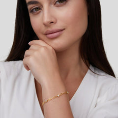 Vioraia Monica Crystal & Gold Chain Bracelet