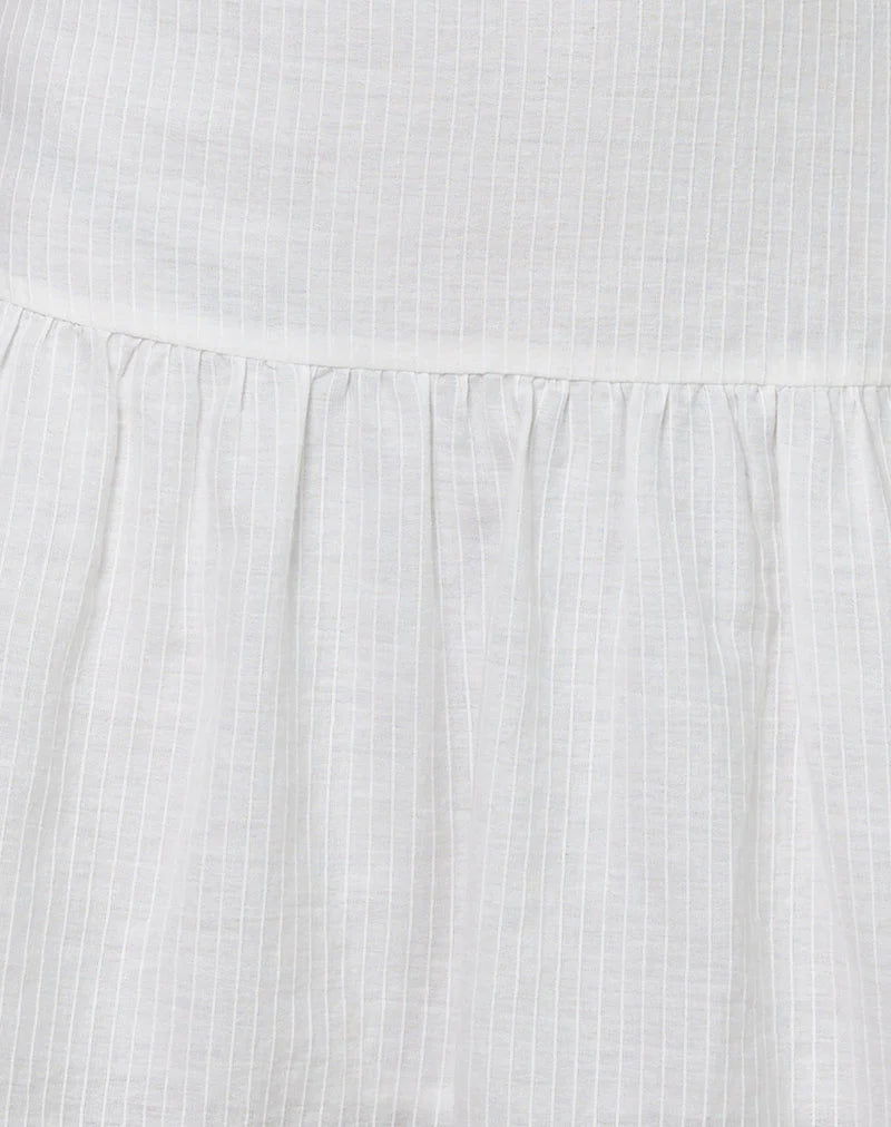 Felicia Halterneck Mini Dress in Crochet White