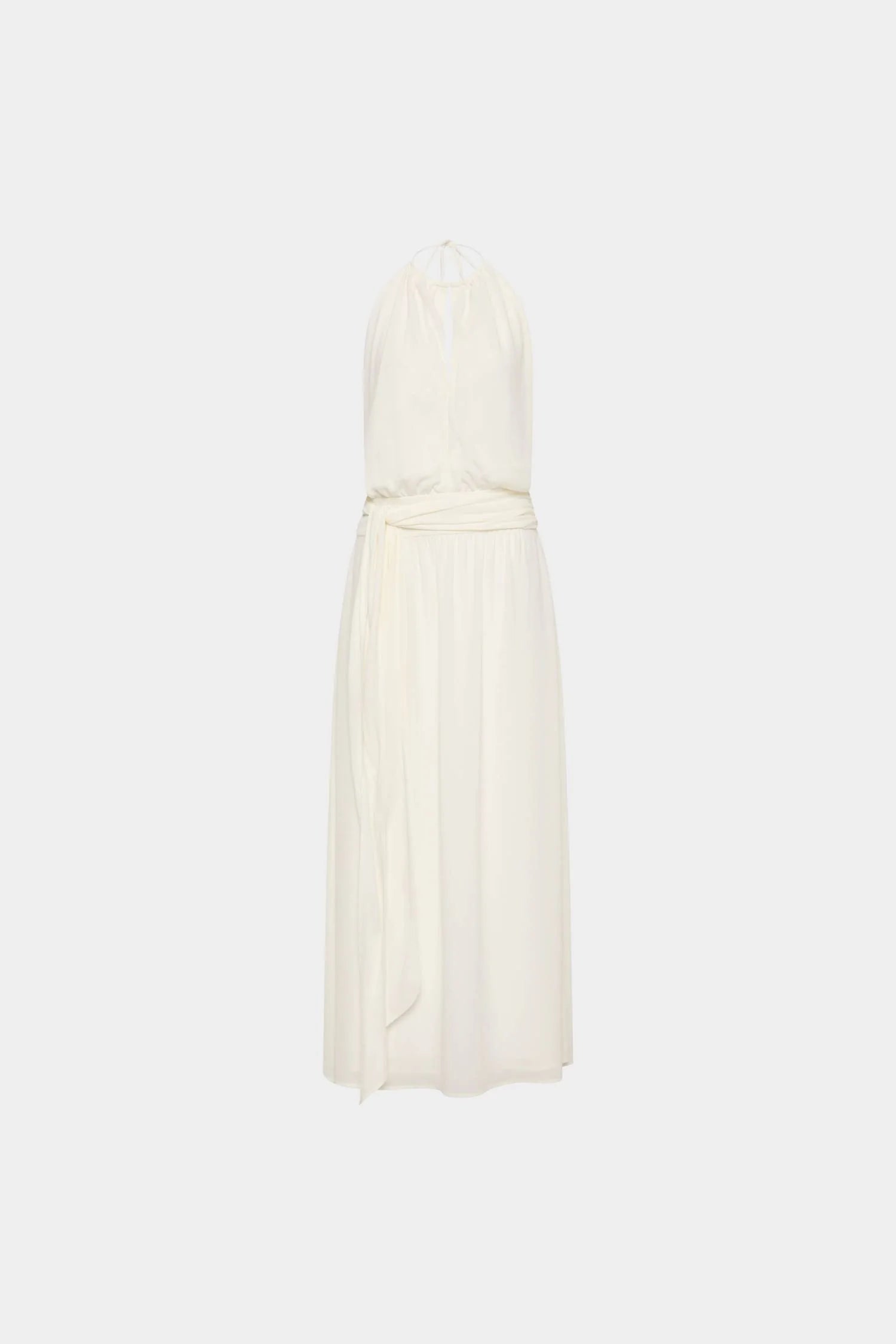 Draped Backless Gown | White
