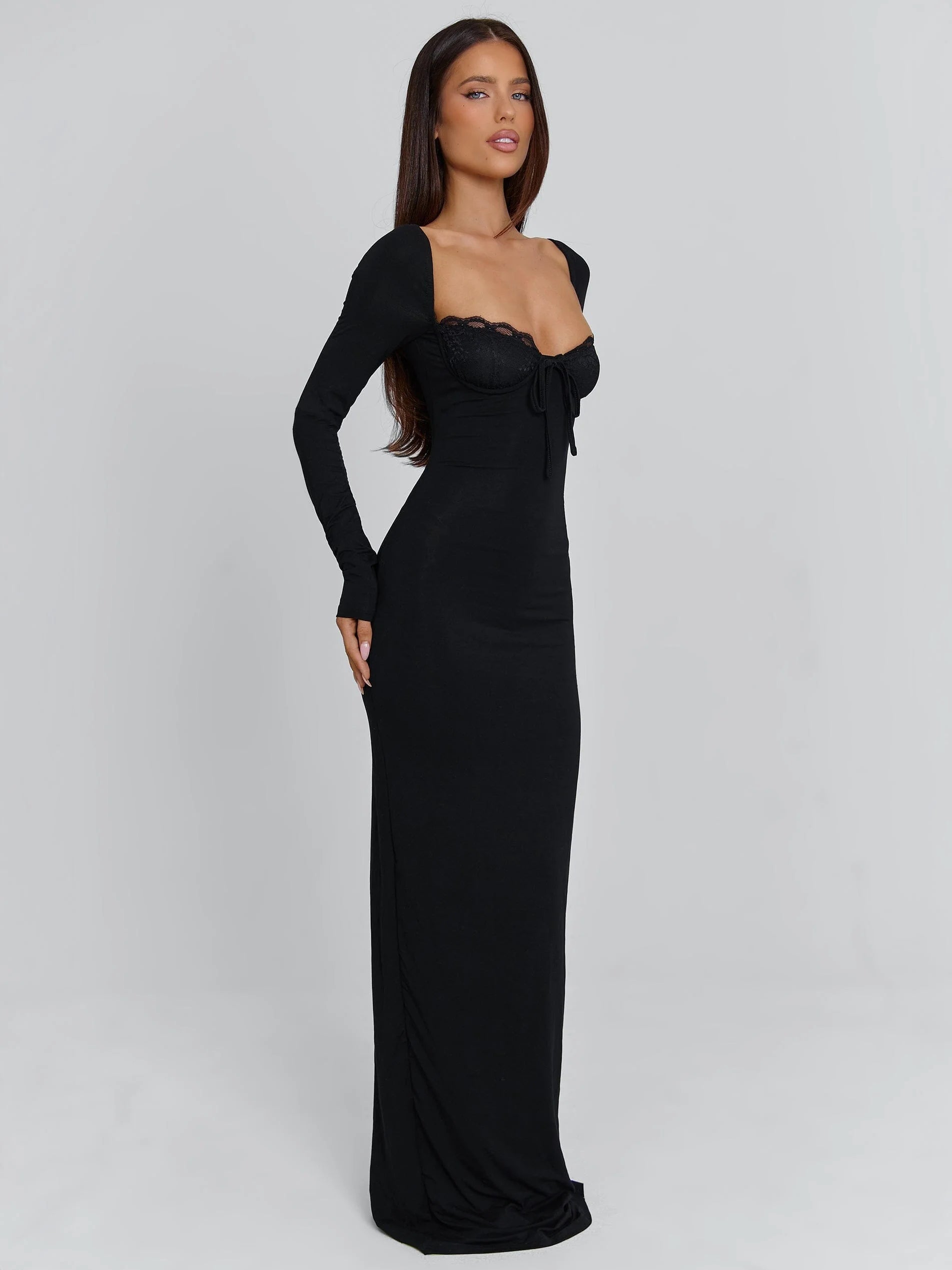 Lucy's DIONNE LONG SLEEVE MAXI DRESS BLACK