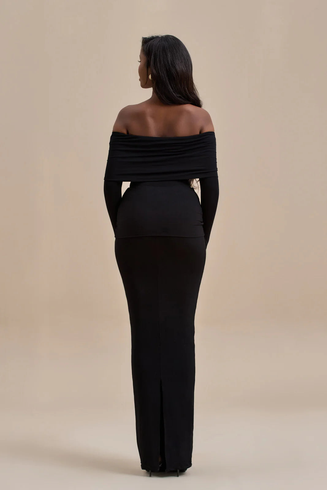 BELLE DRAPE MAXI SKIRT | BLACK - SALE