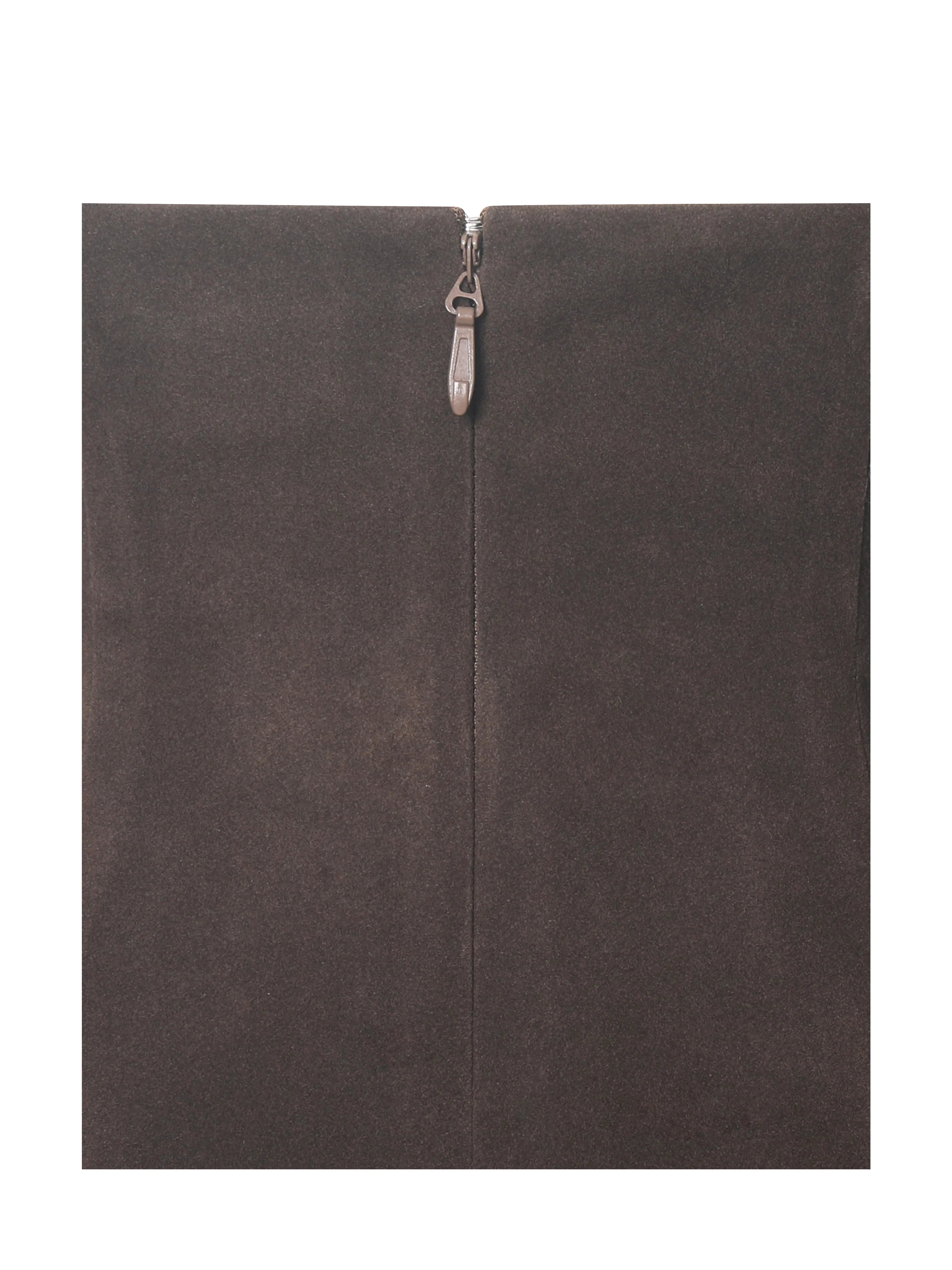 Yael Espresso Vegan Suede Faux Fur Halter Mini Dress
