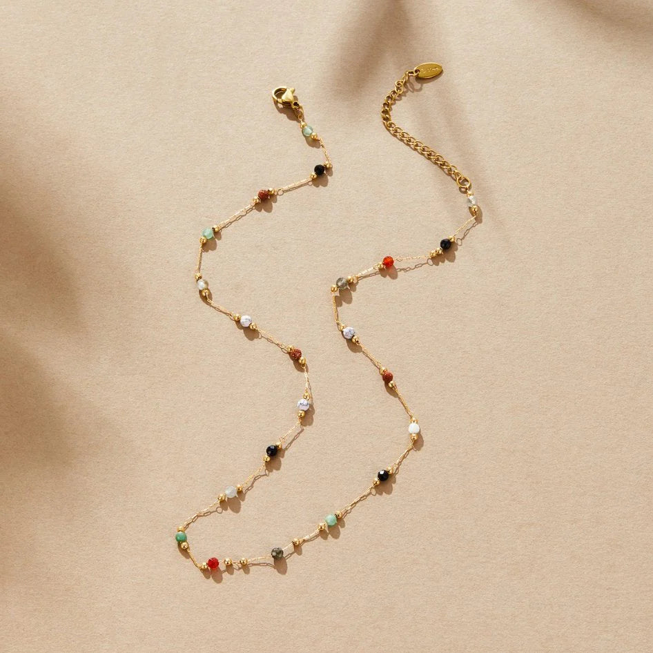 Vioraia Lulu Beaded Stone Necklace