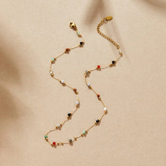 Vioraia Lulu Beaded Stone Necklace