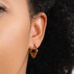 Vioraia Twisted Gold Square Hoop Earrings