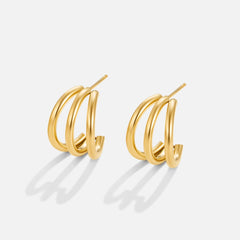 Vioraia Anaya Triple Gold Hoop Earrings