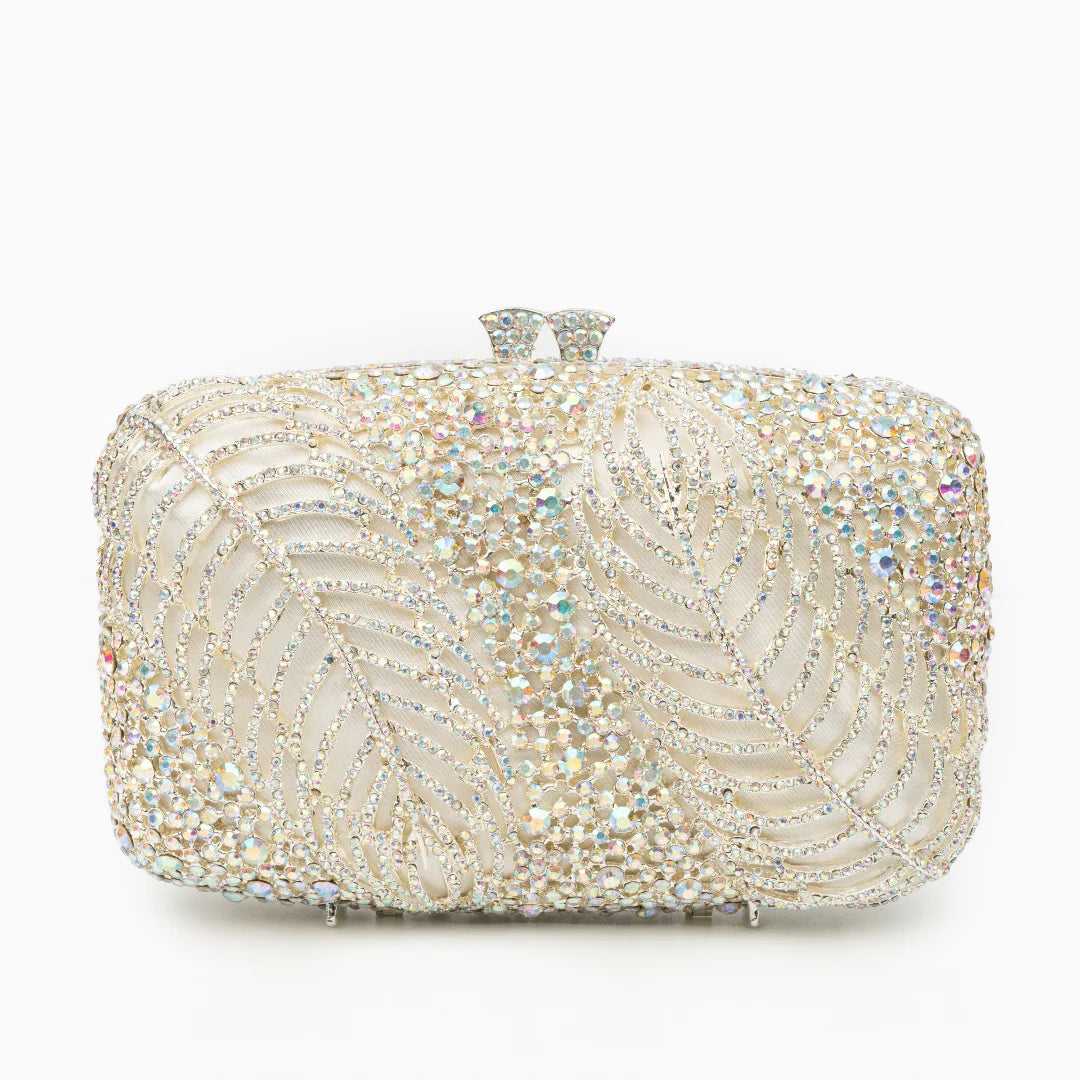 Vioraia Sparkling Leaves Clutch Bag
