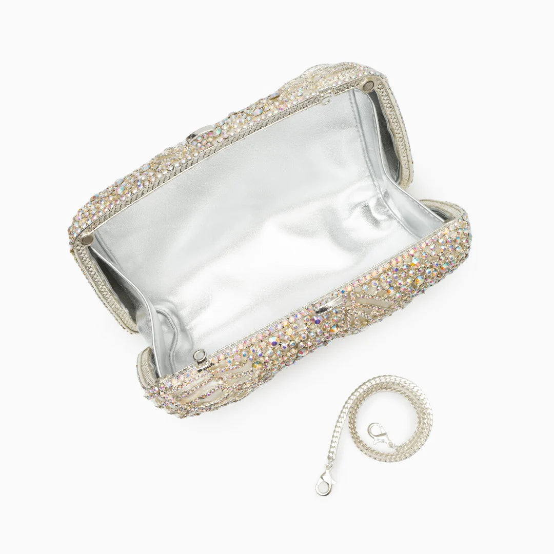 Vioraia Sparkling Leaves Clutch Bag