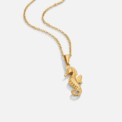 Vioraia Golden Seahorse Pendant Necklace