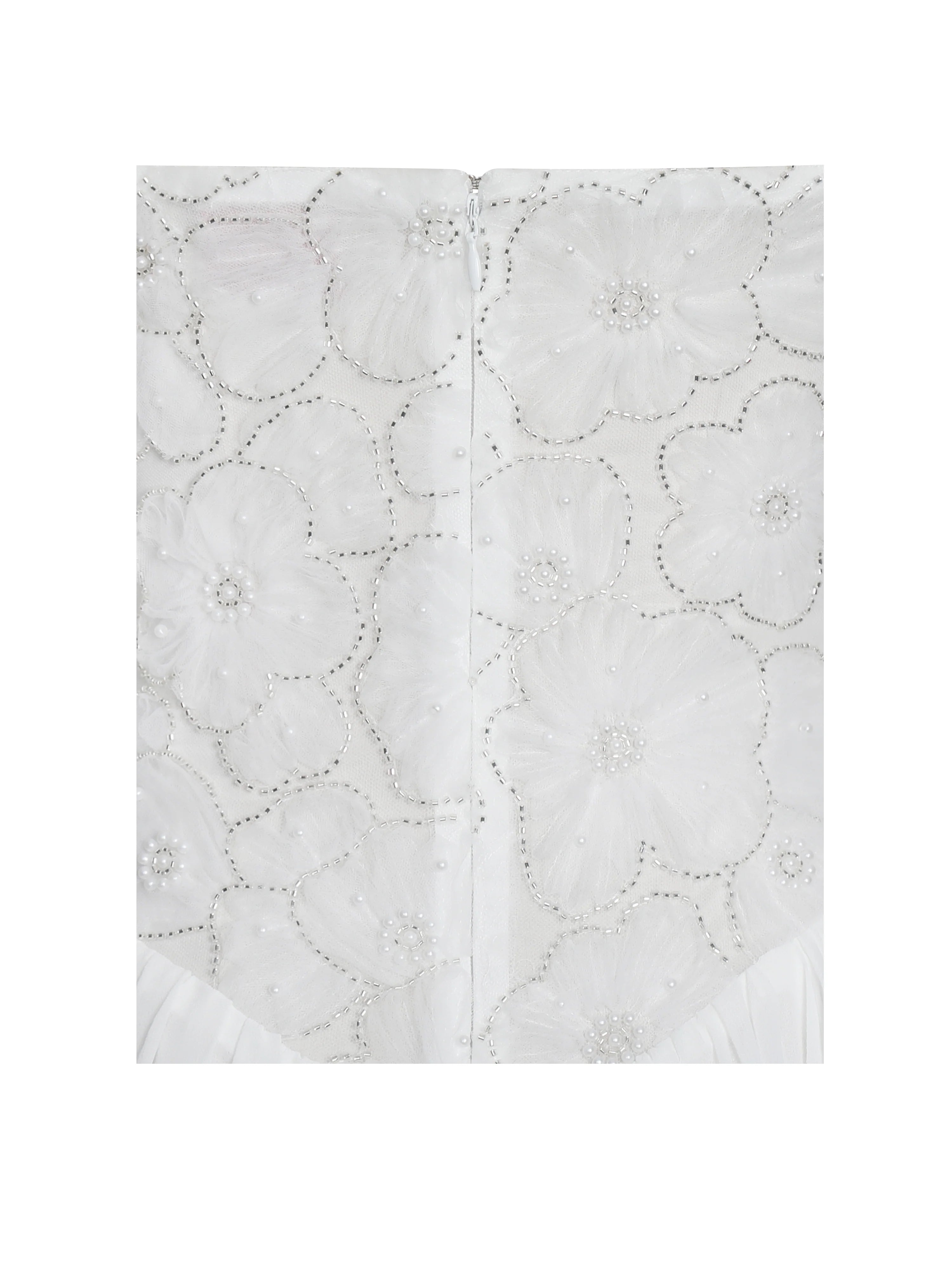 Ucille White Embroidered Chiffon Maxi Dress