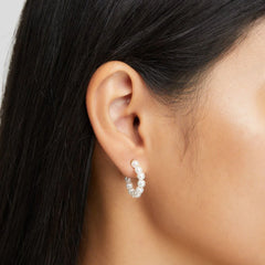 Vioraia Naila Pearl Hoop Earrings
