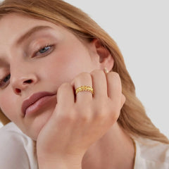 Vioraia Summer Bloom Leaf Ring