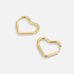 Vioraia Heart Gold Hoops
