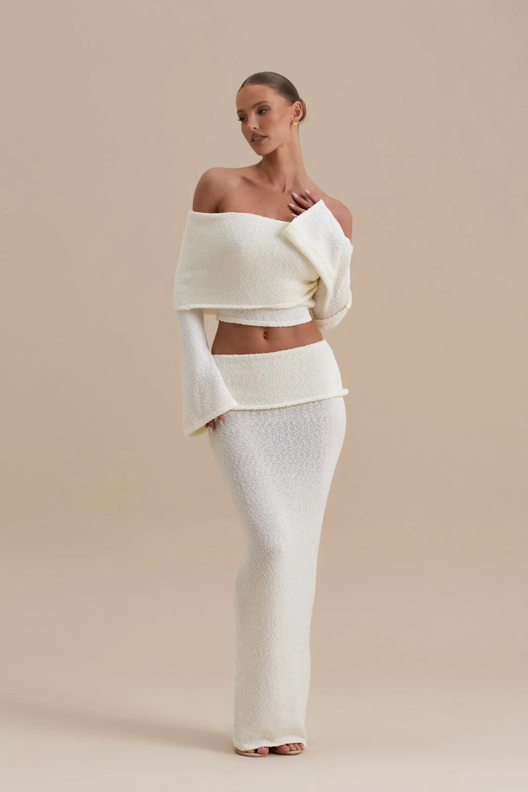 YASMIN BOUCLE KNIT CO-ORD | CREAM