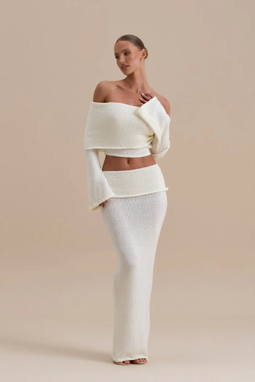 YASMIN BOUCLE KNIT CO-ORD | CREAM
