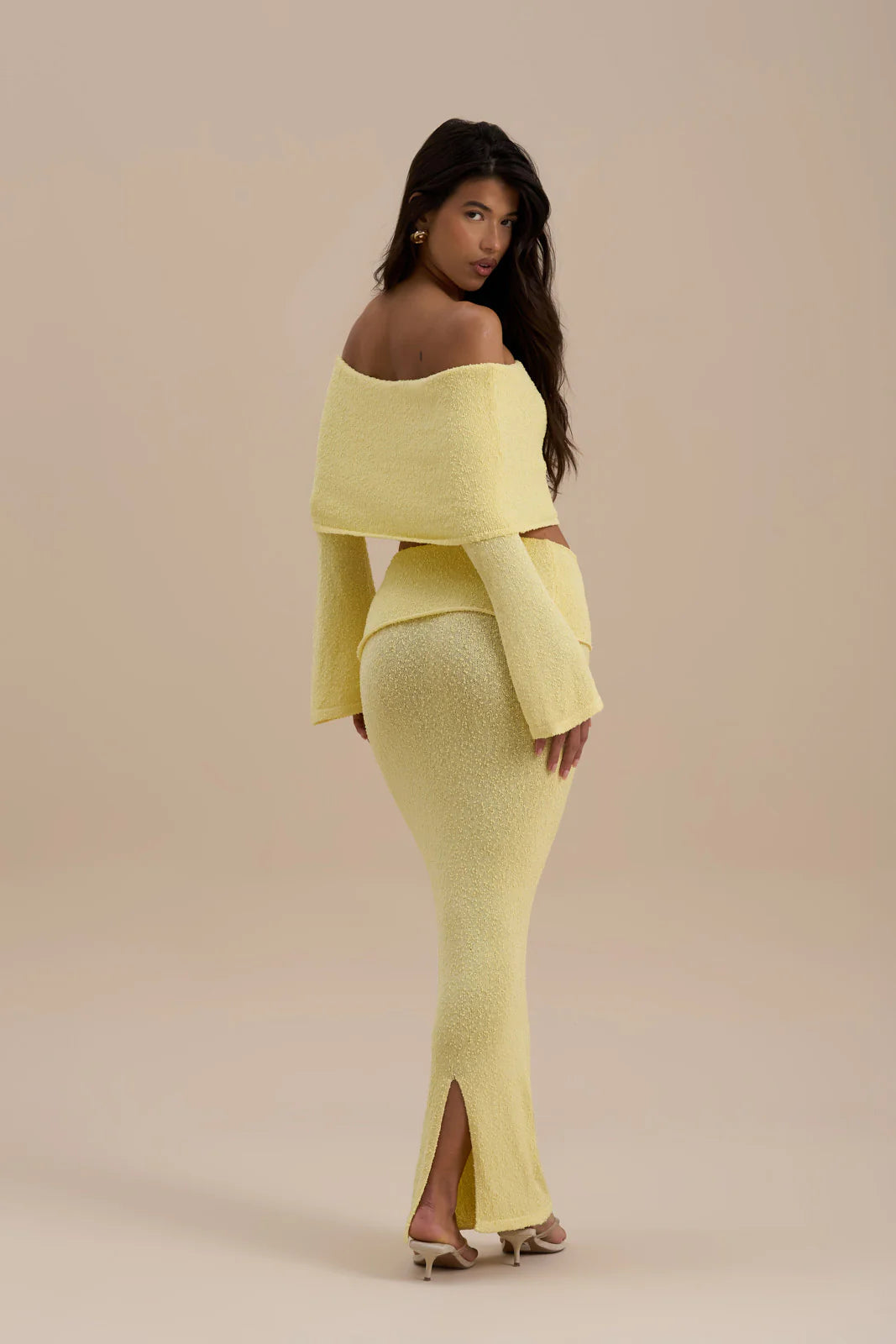 YASMIN BOUCLE KNIT CO-ORD | LEMON