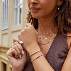 Vioraia Lexi 18K Gold Cube Bracelet