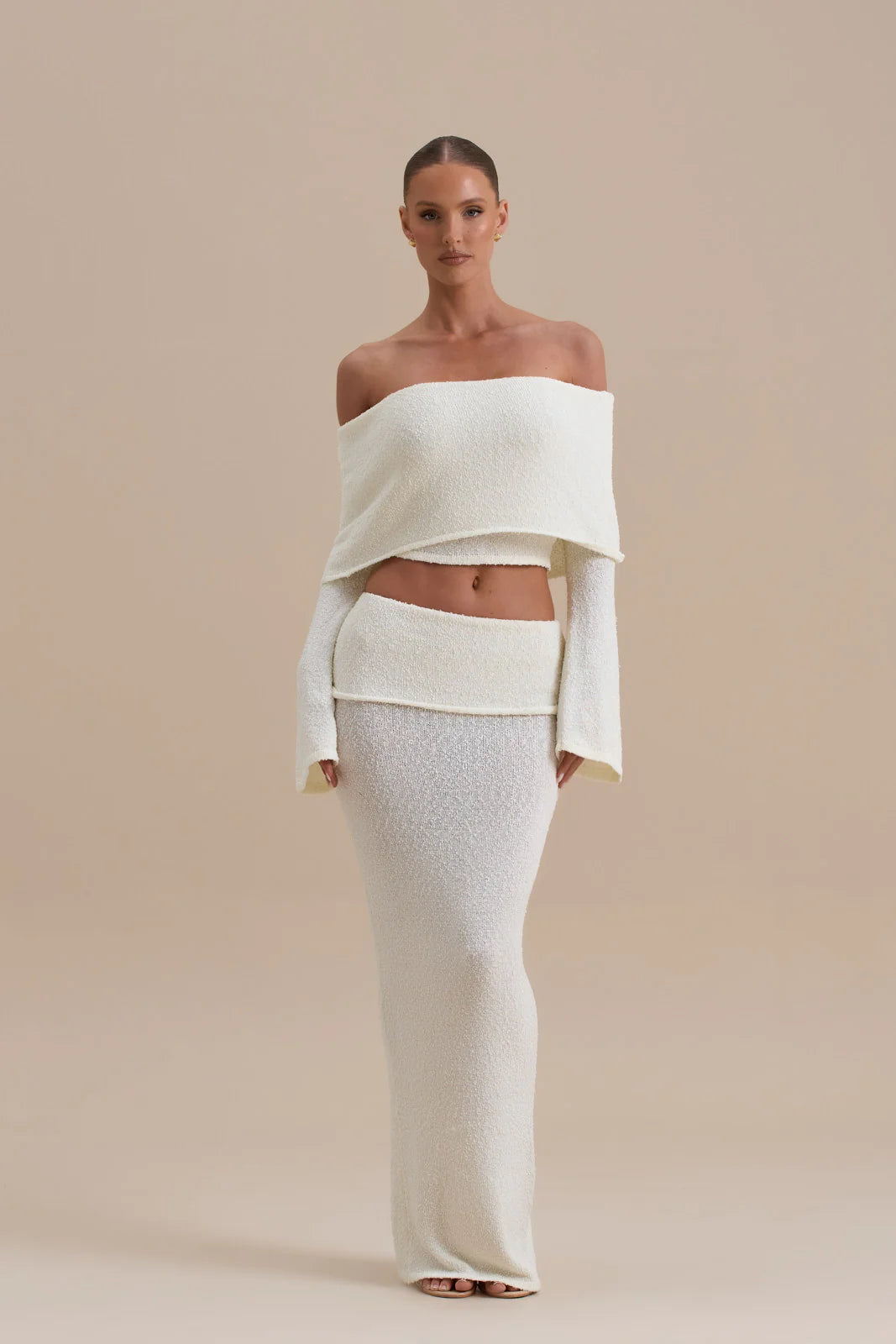 YASMIN BOUCLE KNIT CO-ORD | CREAM