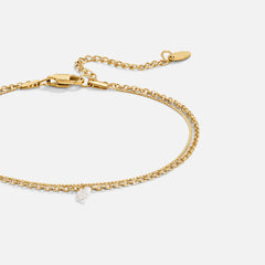 Vioraia Layered Dainty Crystal Anklet
