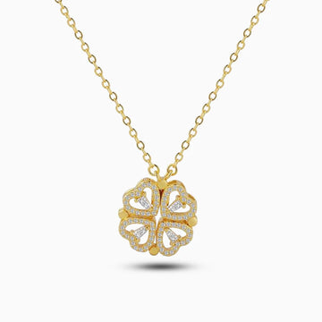 Vioraia Two In One Heart Clover Necklace