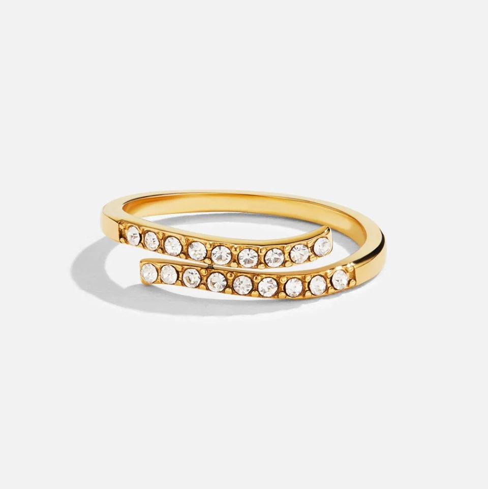 Vioraia Layered Gold & Crystal Wrap Ring