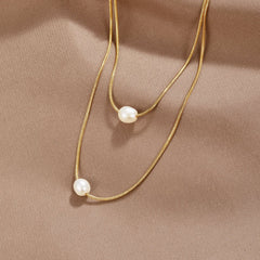 Vioraia Layered Freshwater Pearl Necklace