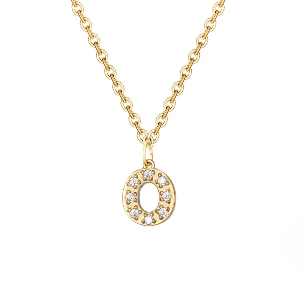 Vioraia Crystal Letter Charm Necklace