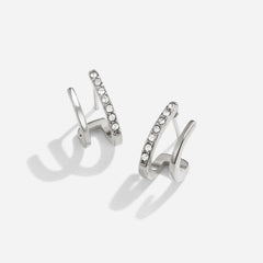 Vioraia Silver & Crystal Claw Earrings