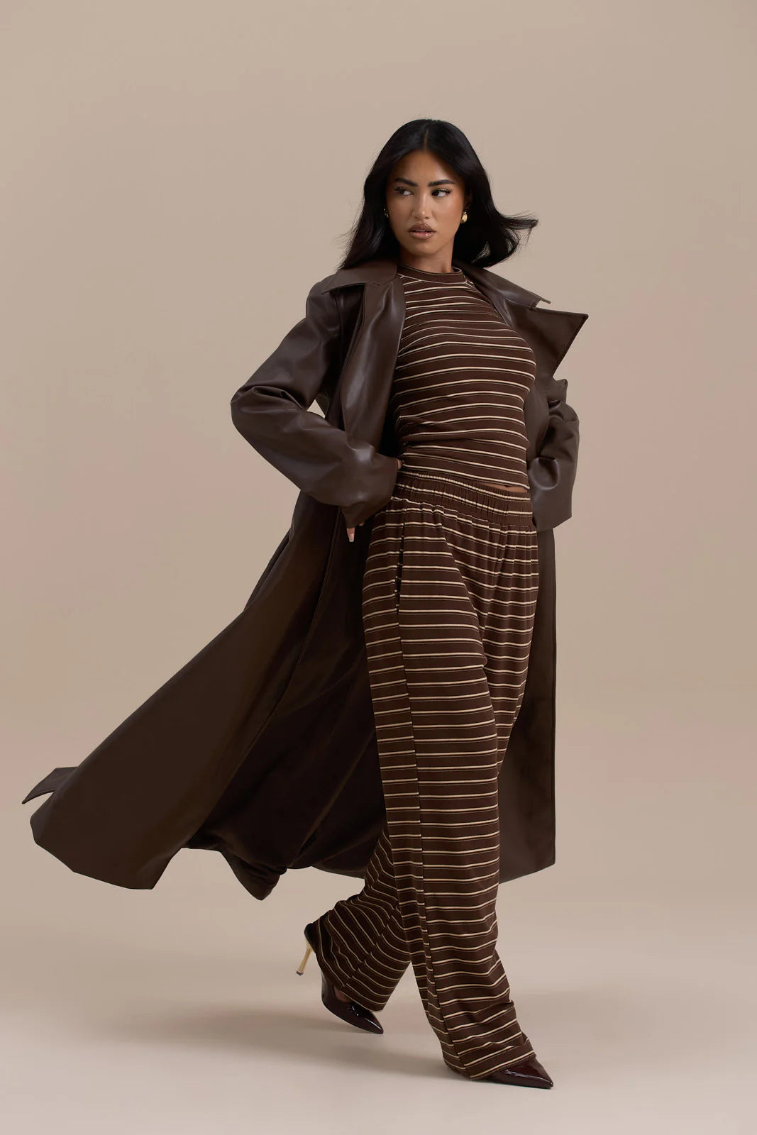 ANUSHKA TRENCH COAT | CHOCOLATE