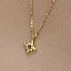 Vioraia Guiding Star Emerald Crystal Necklace