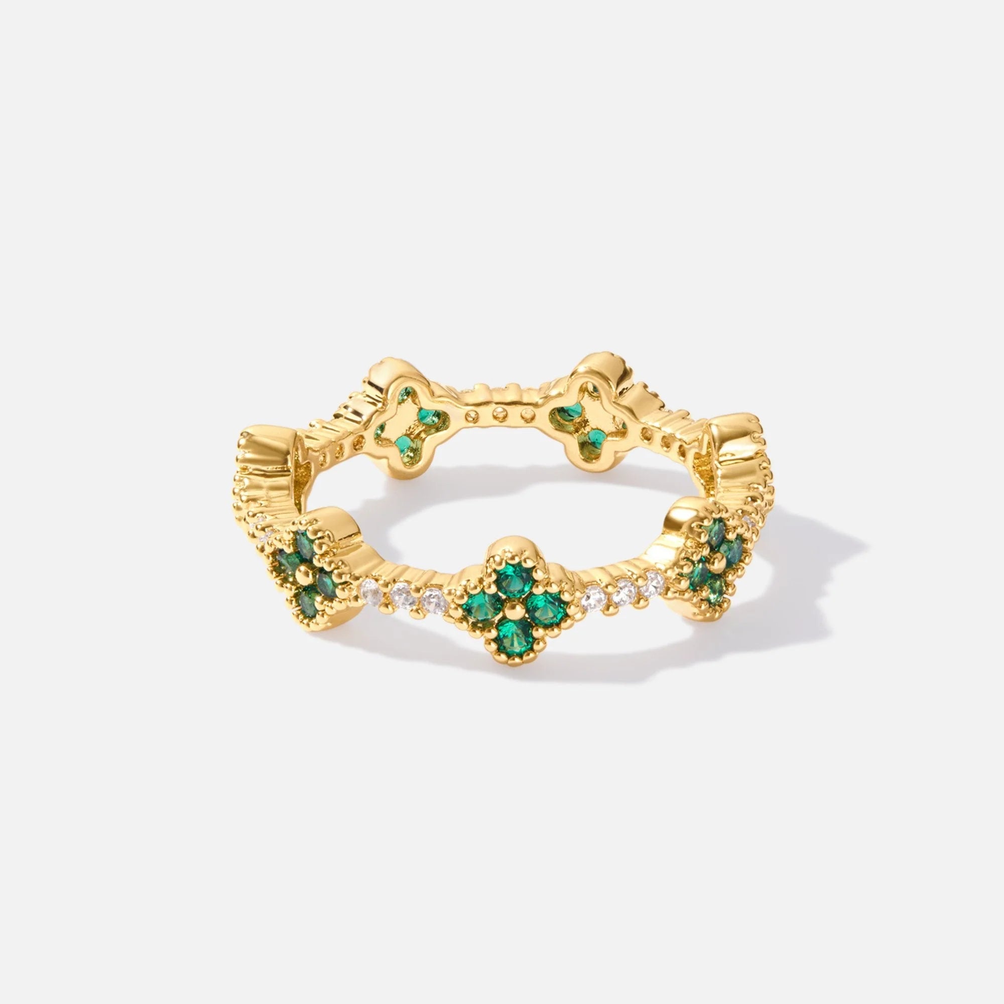 Vioraia Four Leaf Clover Crystal Ring