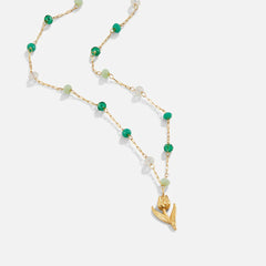 Vioraia Golden Tulip Bead Necklace