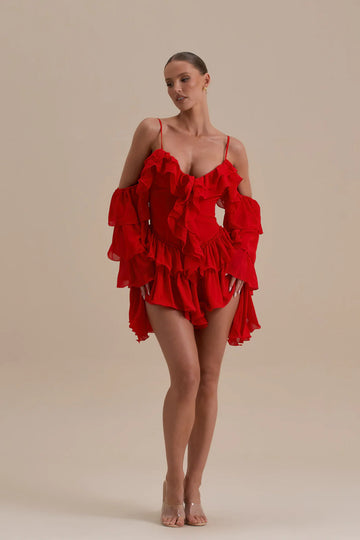 KENDAL PLAYSUIT | RED - SALE