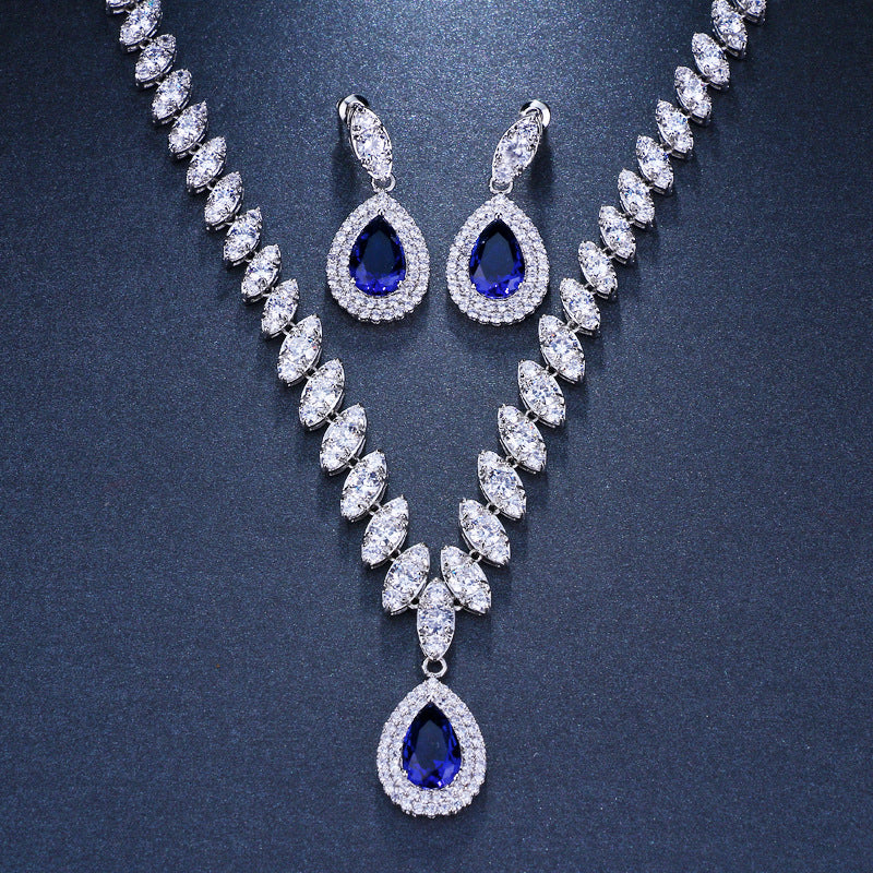 Vioraia Dainty Droplet Gemstone Jewelry Set