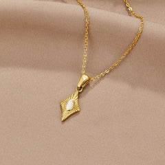 Vioraia Luna White Opal Gold Necklace