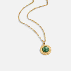 Vioraia Green Aventurine Coin Necklace