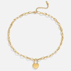 Vioraia Heart Lock Pendant Necklace
