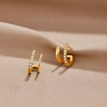 Vioraia 18K Gold & Crystal Claw Earrings
