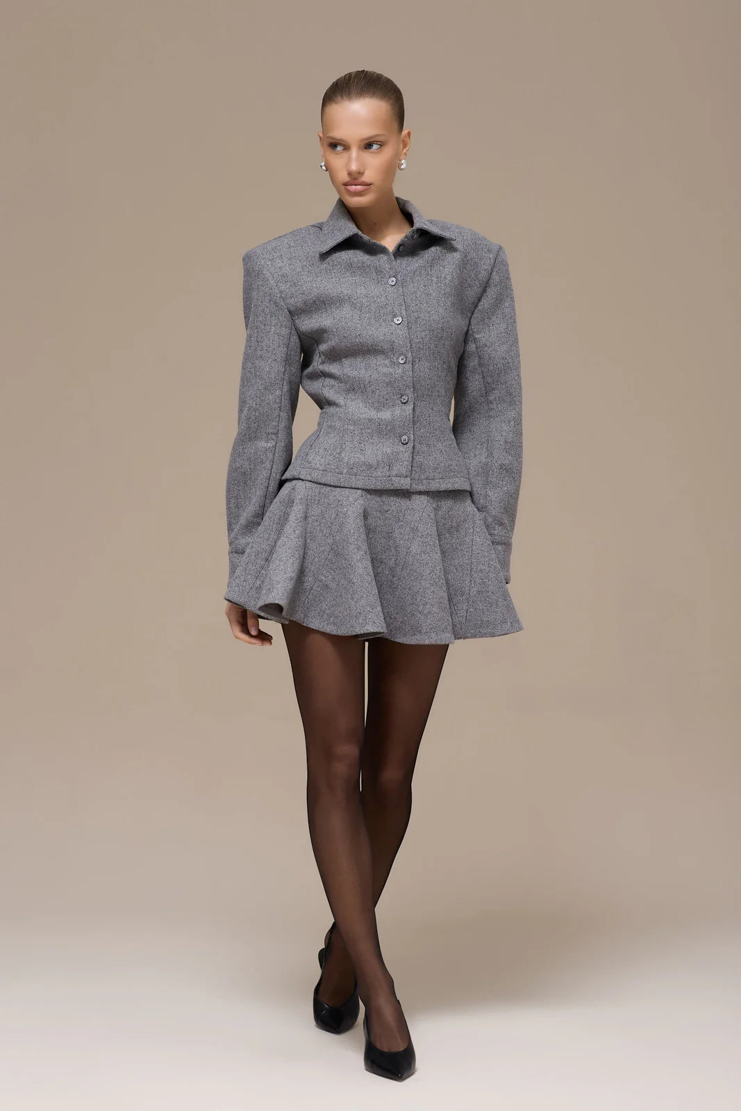 BLAIR PLEATED SKIRT | GREY
