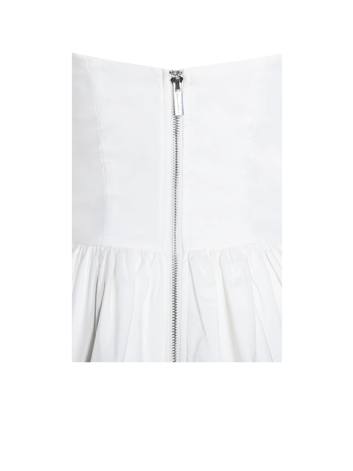 Qistina White Off-shoulder Bubble Hem Peplum Cotton Top