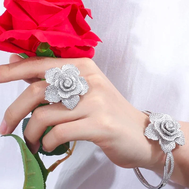Vioraia Sparkling Rose Jewelry Set