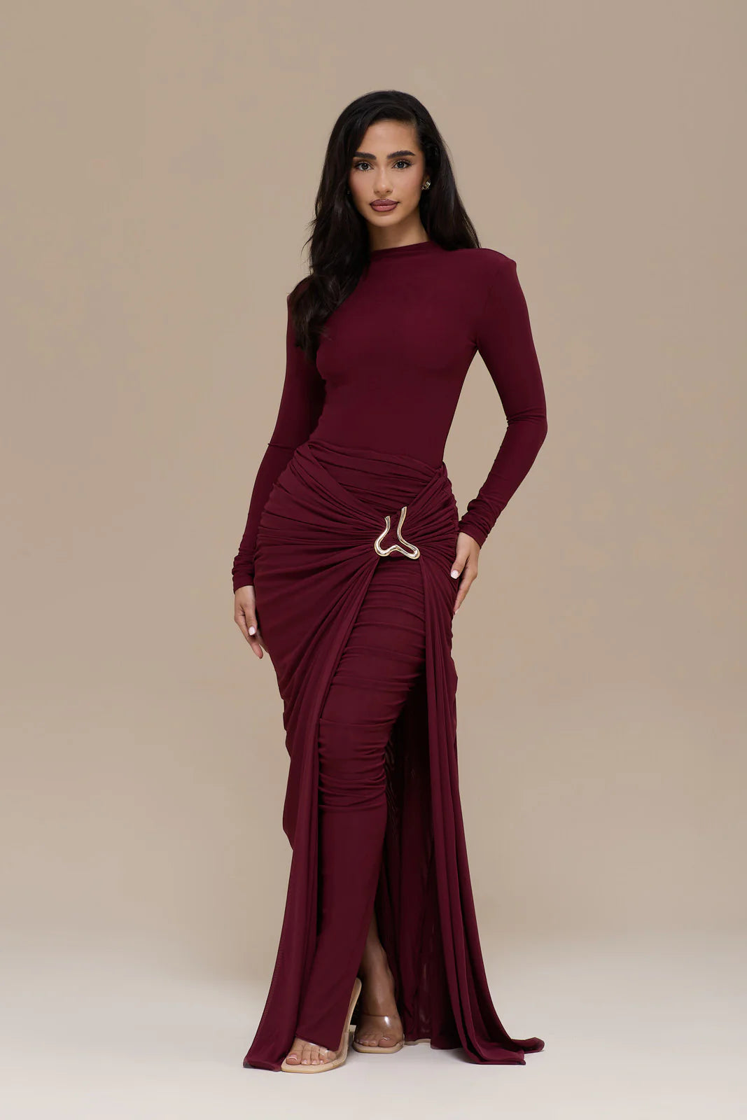 GIA MAXI SKIRT | WINE