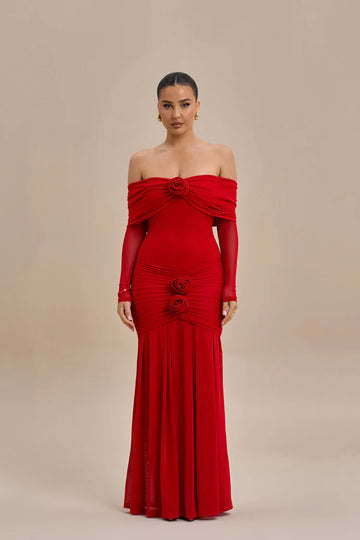 VIVIENNE BARDOT MAXI DRESS | RED - SALE