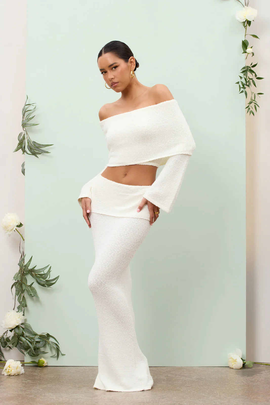 YASMIN BOUCLE KNIT CO-ORD | CREAM