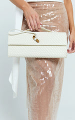 Vioraia Krizza Bag - Woven Clutch Bag in White