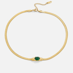 Vioraia Monica Green Crystal Necklace
