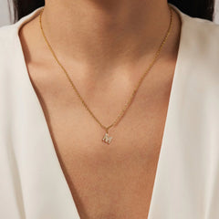 Vioraia Crystal Letter Charm Necklace