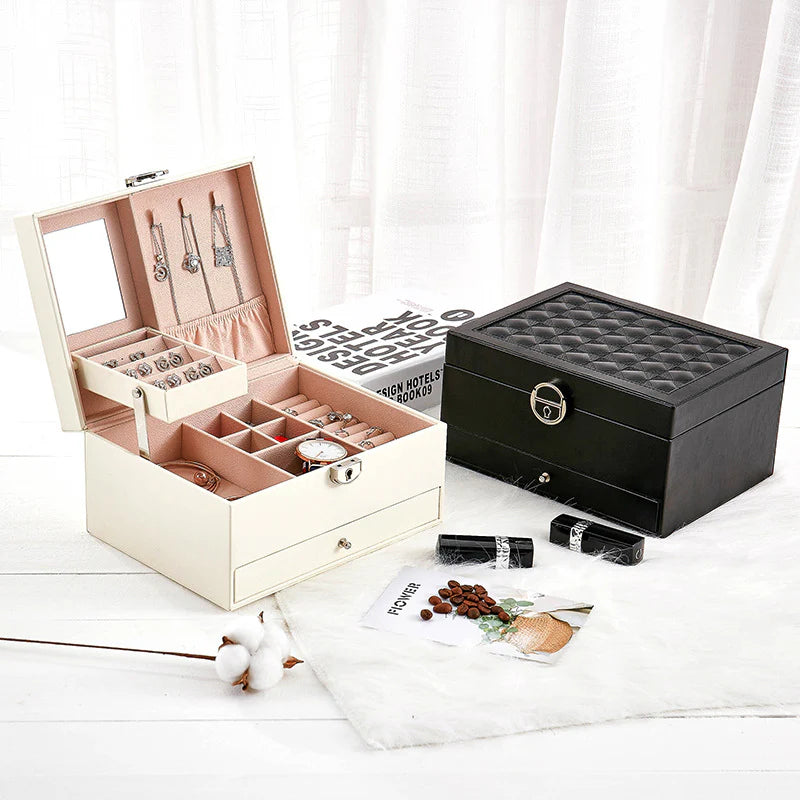 Vioraia Premium Double Layer Jewelry Box