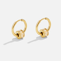 Vioraia Gigi Crystal 18K Gold Hoop Earrings