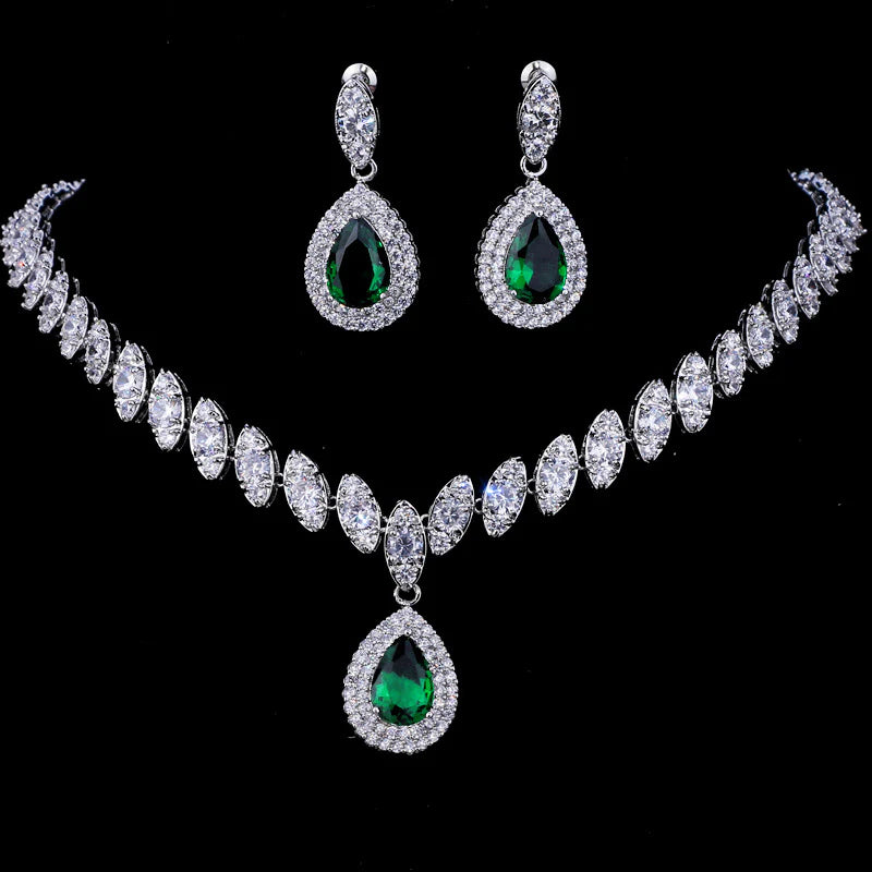Vioraia Dainty Droplet Gemstone Jewelry Set